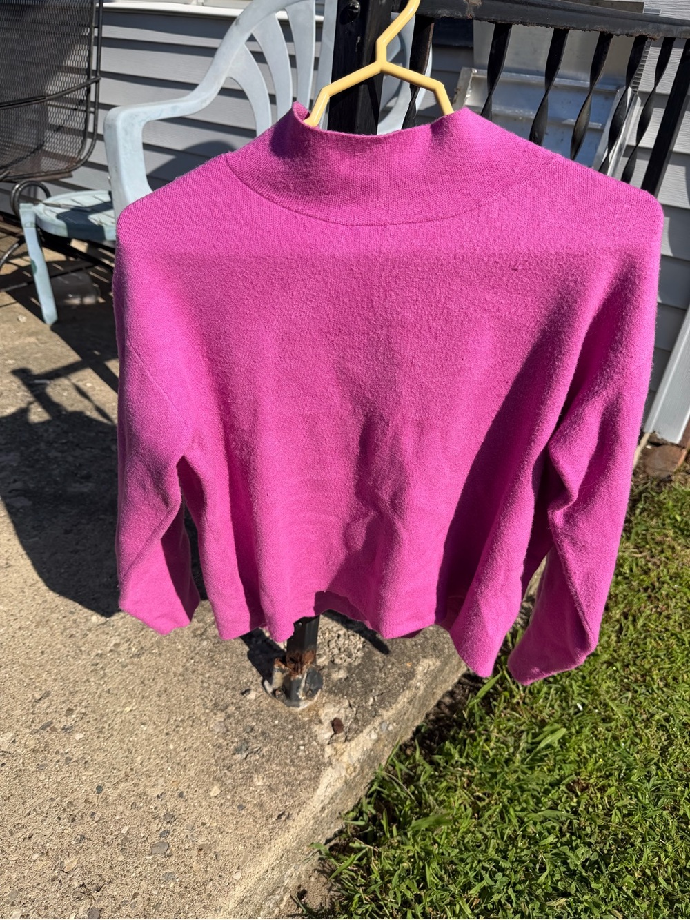 Anthropologie Fuchsia Mock-Neck Sweater